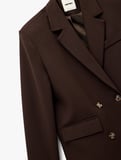 Uzun Kollu Düğmeli Oversize Blazer Ceket