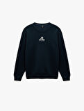 Regular Fit Uzun Kollu Bisiklet Yaka Baskılı Sweatshirt