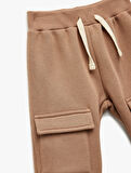 Pamuklu Bağcıklı Kargo Cep Detaylı Jogger Eşofman Altı