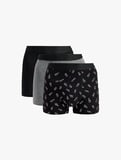 Pamuklu Desenli 3'lü Boxer Seti