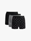 Pamuklu Desenli 3'lü Boxer Seti