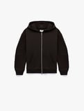 Uzun Kollu Cepli Basic Fermuarlı Şardonlu Kapşonlu  Sweatshirt