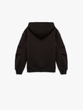 Uzun Kollu Cepli Basic Fermuarlı Şardonlu Kapşonlu  Sweatshirt