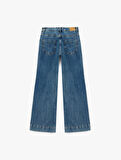 Regular Fit Pamuklu Geniş Paça Jean Pantolon -  Wide Leg Jeans