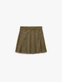 Slim Fit Kalın Pileli Mini Etek
