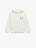 Lisanslı Bugs Bunny Baskılı Uzun Kollu Kapşonlu Oversize Sweatshirt