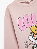 Lisanslı Lola Bunny Baskılı Uzun Kollu Bisiklet Yaka Sweatshirt