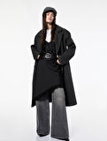Koton X Şahika Ercümen - Oversize Kaban Kaşe Uzun Düğmeli Cepli Kruvaze