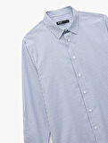 Regular Fit Klasik Yaka Pamuk Karışımlı Uzun Kollu Gömlek