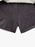 Yüksek Bel Slim Fit Leopar Desenli Spor Mini Şort Etek