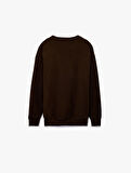 Uzun Kollu Bisiklet Yaka Oversize Sweatshirt