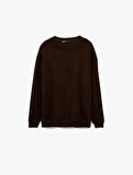 Uzun Kollu Bisiklet Yaka Oversize Sweatshirt
