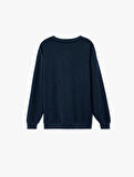Uzun Kollu Bisiklet Yaka Oversize Sweatshirt