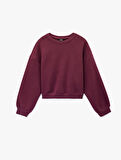 Regular Fit Üç İplik Uzun Kollu Bisiklet Yaka Basic Sweatshirt