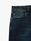 Normal Bel Pamuklu Slim Fit Jean Pantolon - Brad Jean