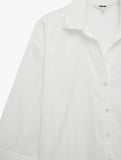 Pamuklu Uzun Kollu Nakış Detaylı Brodeli Oversize Poplin Gömlek