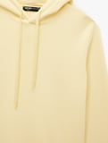 Şardonlu Uzun Kollu Basic Kapşonlu Sweatshirt