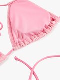 Koton X Sibil Çetinkaya - Çift Bağlama Detaylı Dokulu Çiçekli Bikini Üstü