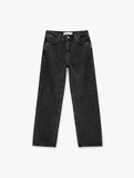 Düz Paça Normal Bel Taş Detaylı Pamuklu Denim Pantolon - Straight Fit Jean
