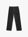 Düz Paça Normal Bel Taş Detaylı Pamuklu Denim Pantolon - Straight Fit Jean