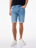 Normal Bel Pamuklu Bermuda Slim Fit Jean Şort