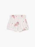 Çiçek Desenli Beli Lastikli Rahat Kesim Çizgili Şort Pijama Altı