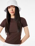 Slim Fit Kısa Kollu Bisiklet Yaka Modal Tişört