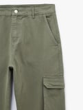 Pamuklu Cepli Straight Fit Kargo Jean Pantolon