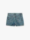 Pamuklu Cepli Yıldız Desenli Denim Şort