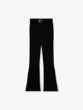 Slim Fit Kemerli Yüksek Bel İspanyol Paça Fitilli Kumaş Pantolon