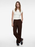 Slim Fit Kısa Kollu Kayık Yaka Kaşkorse Pamuklu Tişört