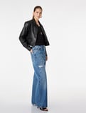 Normal Bel Yıpratma Detaylı Cepli Pamuklu Baggy Jean Pantolon 