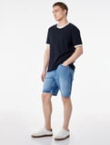Pamuklu Cepli Bermuda Straight Fit Jean Şort