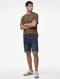 Normal Bel Pamuklu Bermuda Slim Fit Jean Şort