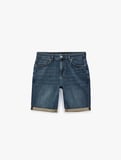 Normal Bel Pamuklu Bermuda Slim Fit Jean Şort