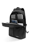 Orijinal 15.6" inç Notebook Bilgisayar Kumaş Günlük Kullanım Okul Unisex Siyah Laptop Sırt Çantası