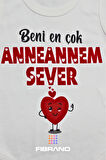 Beni En Çok Anneannem Sever Baskılı 0-1 Yaş Tüm Bedenler %100 Pamuk Bebek Zıbın