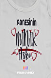 Annesinin Minik Aşkı Baskılı 0-1 Yaş Tüm Bedenler %100 Pamuk Bebek Zıbın
