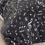 Junior Nevresim Seti Tek Kişilik Melodiy Siyah-Beyaz