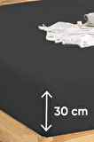 Penye Lastikli Çarşaf Pamuklu Jersey Tek Kişilik 100x200cm Antrasit