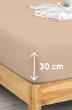 Penye Lastikli Çarşaf Pamuklu Jersey Tek Kişilik 100x200cm Bej