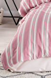 Sport Çizgili Nevresim Takımı Tek Kişilik Soft Line Bordo