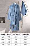Bornoz - Havlu Seti Carla İndigo Mavi L/XL+50x90cm