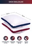 2'li Klimalı Yastık 50x70 cm – Terletmeyen, Hava Alan Mikrofiber Uyku Yastığı Bordo-Lacivert