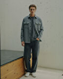 Uzun Kollu Önü Düğmeli Basic Antrasit Gömlek