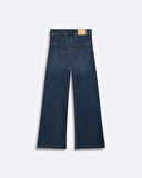 Wına Yüksek Bel Geniş Yaka Mavi Jean Pantolon