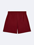 Beli Lastikli Kısa Kırmızı Şort