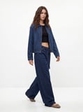 Uzun Kollu Kayık Yaka Crop Siyah Sweatshırt