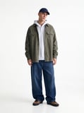Relaxed Fit Düğme Detaylı Kapüşonlu Mavi Sweatshırt