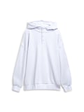 Relaxed Fit Düğme Detaylı Kapüşonlu Mavi Sweatshırt